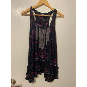 Free People Snap Out Of It Floral Tuxedo Tank Top Size xS